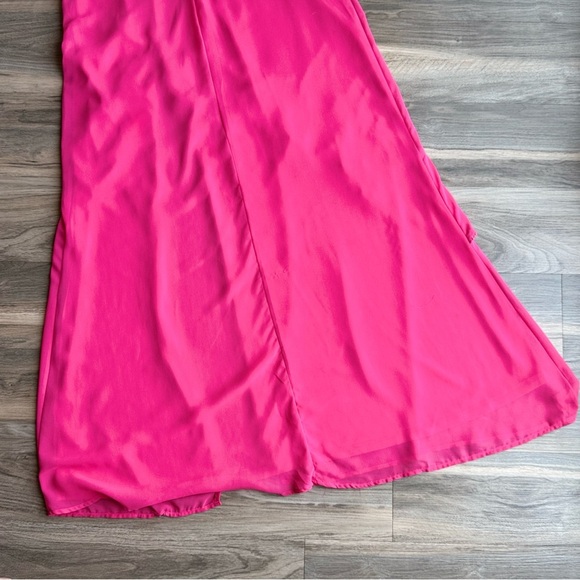 Lulus Love From Above Pink Ruffled Surplice Front Wrap Style Maxi Dress Size S - Picture 13 of 16